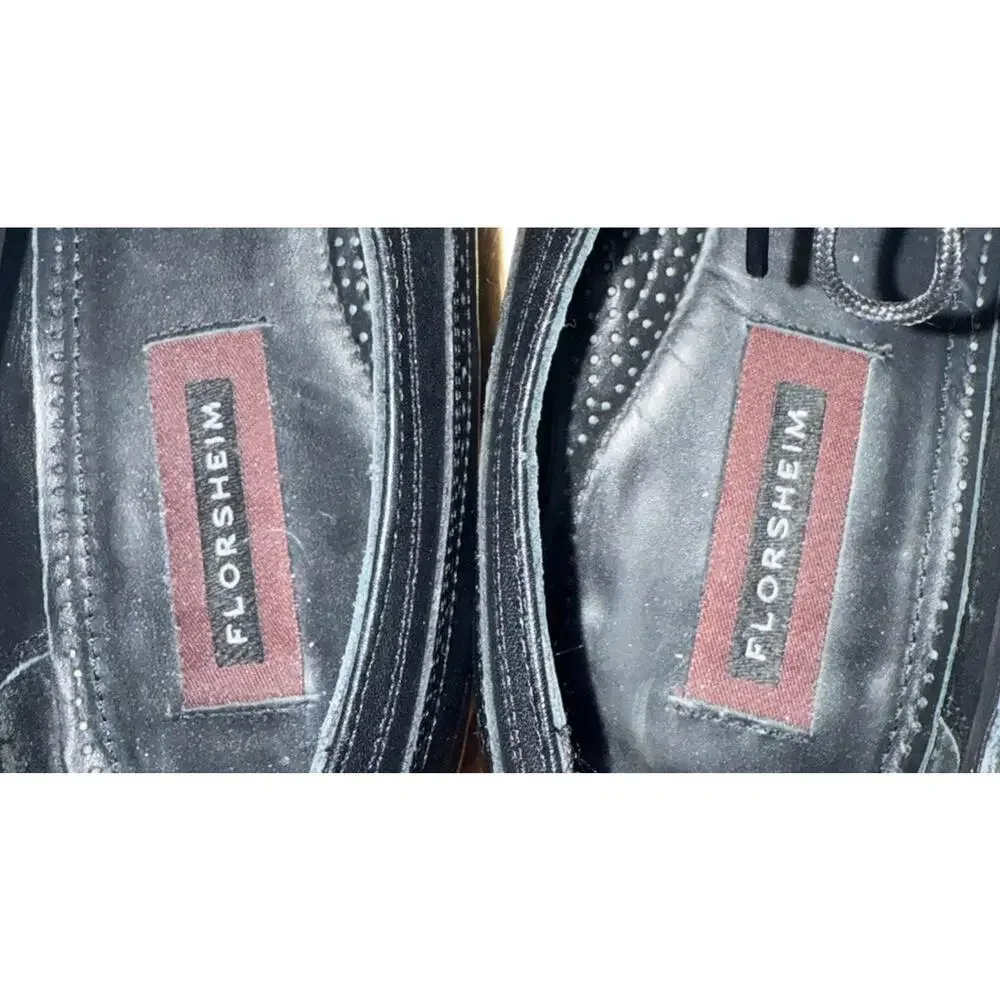 FLORSHEIM Men’s Wingtip Oxford Black Dress Shoes Leather Lace Up Brogue Size 12B